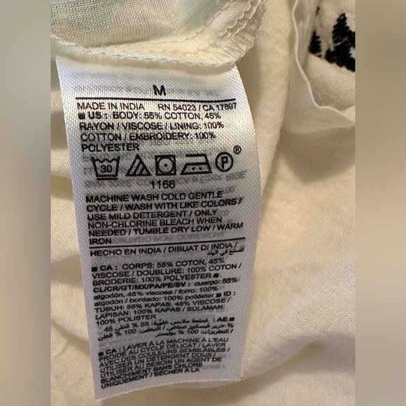 NWT Cream Embroidered Tiered Dress Size M Easter Spring Boho - Picture 3 of 9